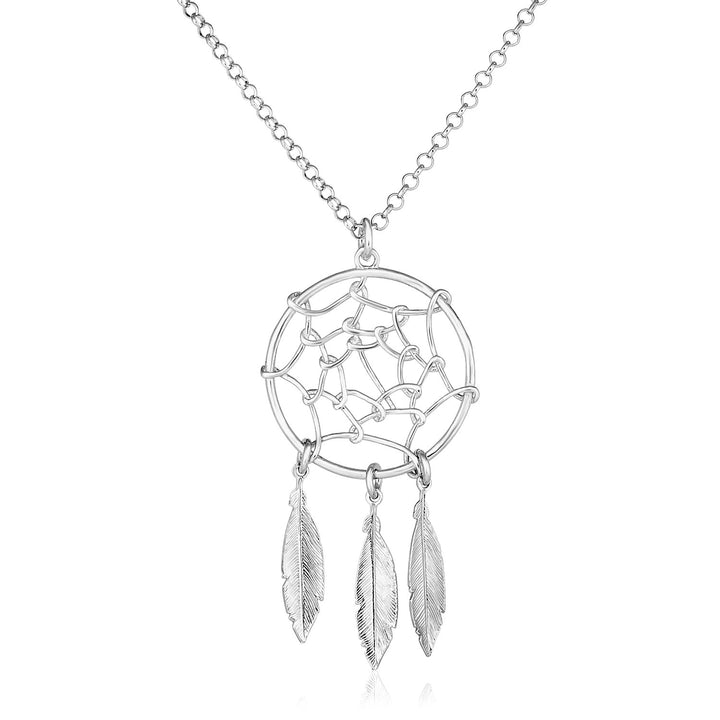 Collar de plata de ley de 17 pulgadas con colgante de atrapasueños