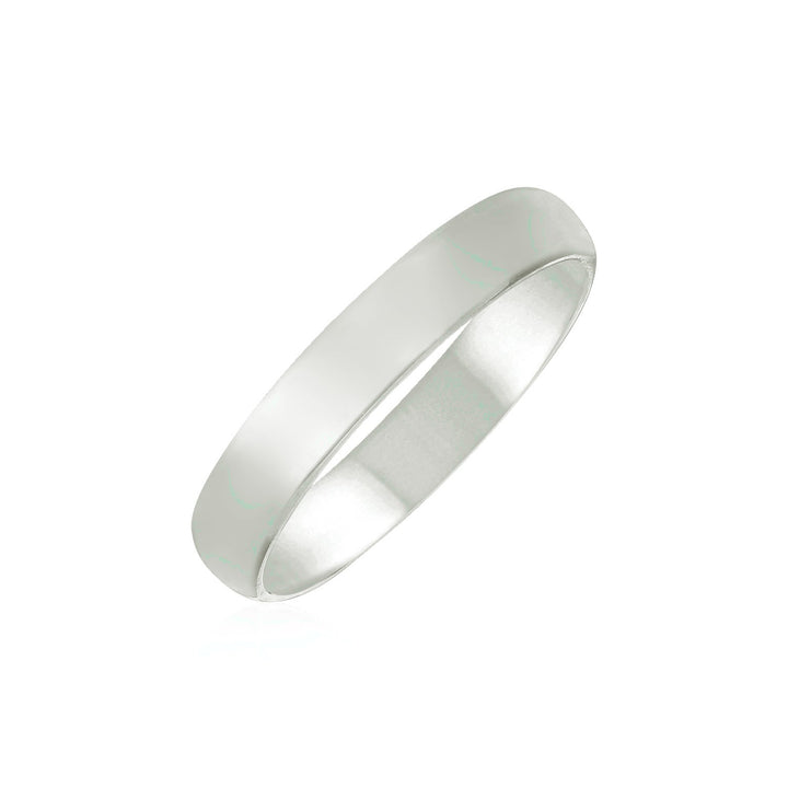 Alianza de boda de oro blanco de 14 k con ajuste cómodo (4,00 mm)