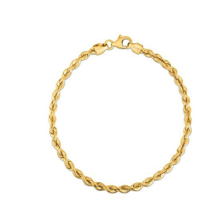 Pulsera de cadena de seda en oro amarillo de 14 k (3,00 mm)