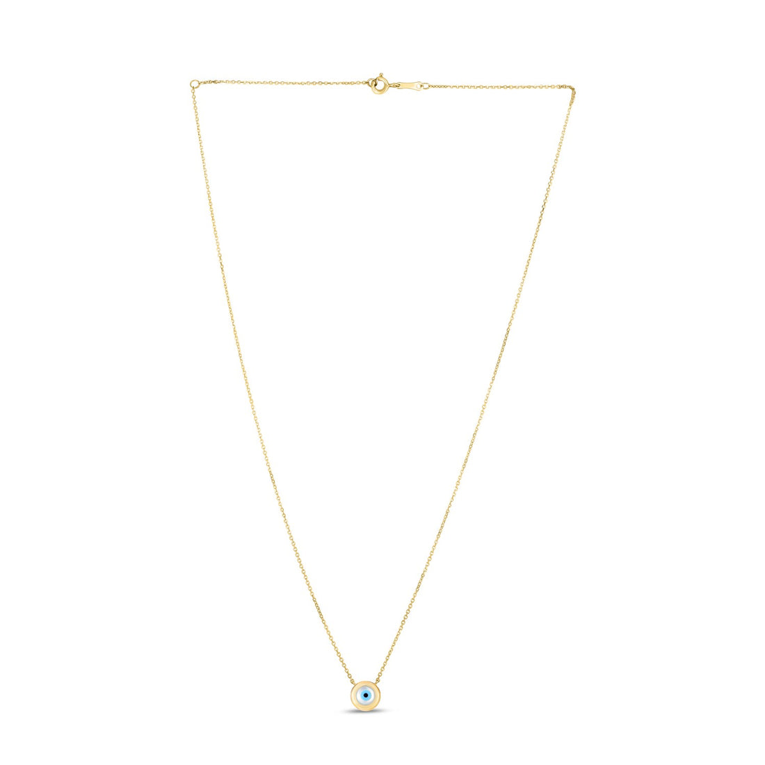 Collar con ojo malvado de MOP en oro amarillo de 14 k