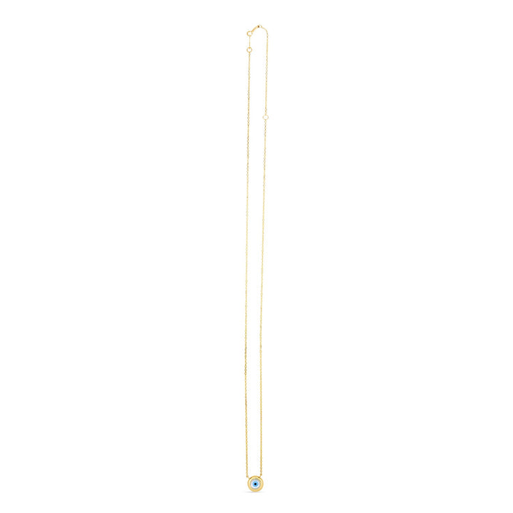 Collar con ojo malvado de MOP en oro amarillo de 14 k