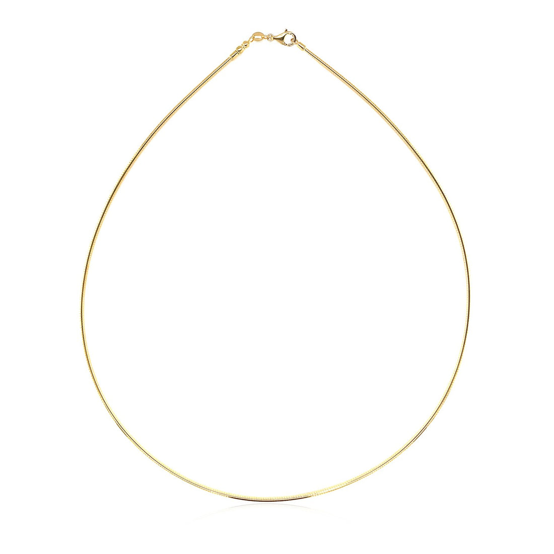 Collar de oro amarillo de 14 k con cadena redonda estilo omega