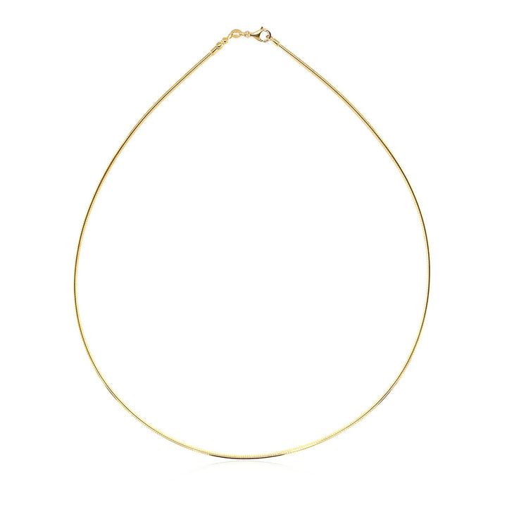 Collar de oro amarillo de 14 k con cadena redonda estilo omega