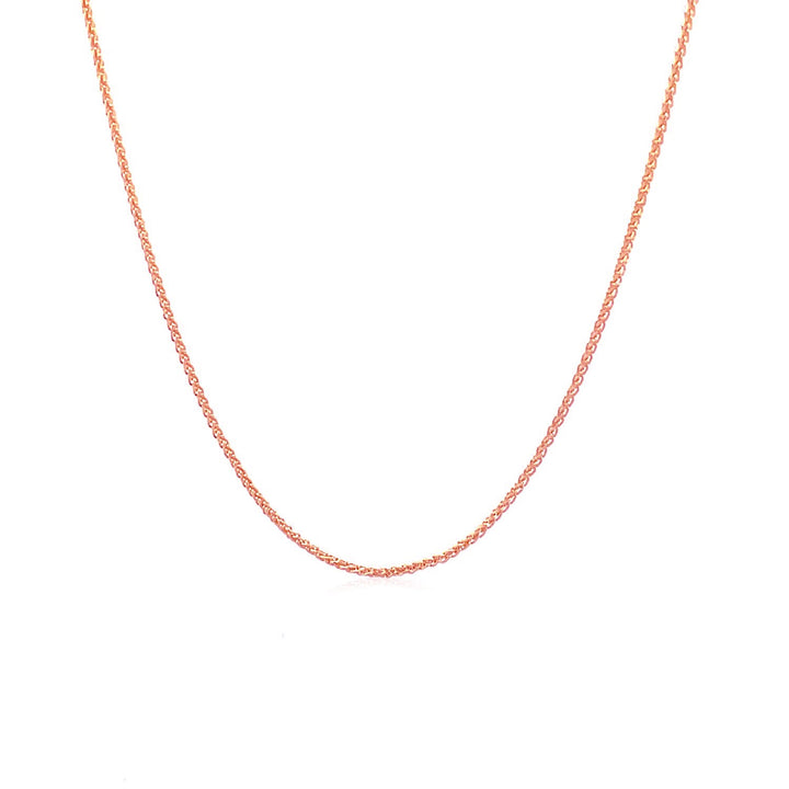 Cadena de espigas redondas de oro rosa de 14 k (1,00 mm)