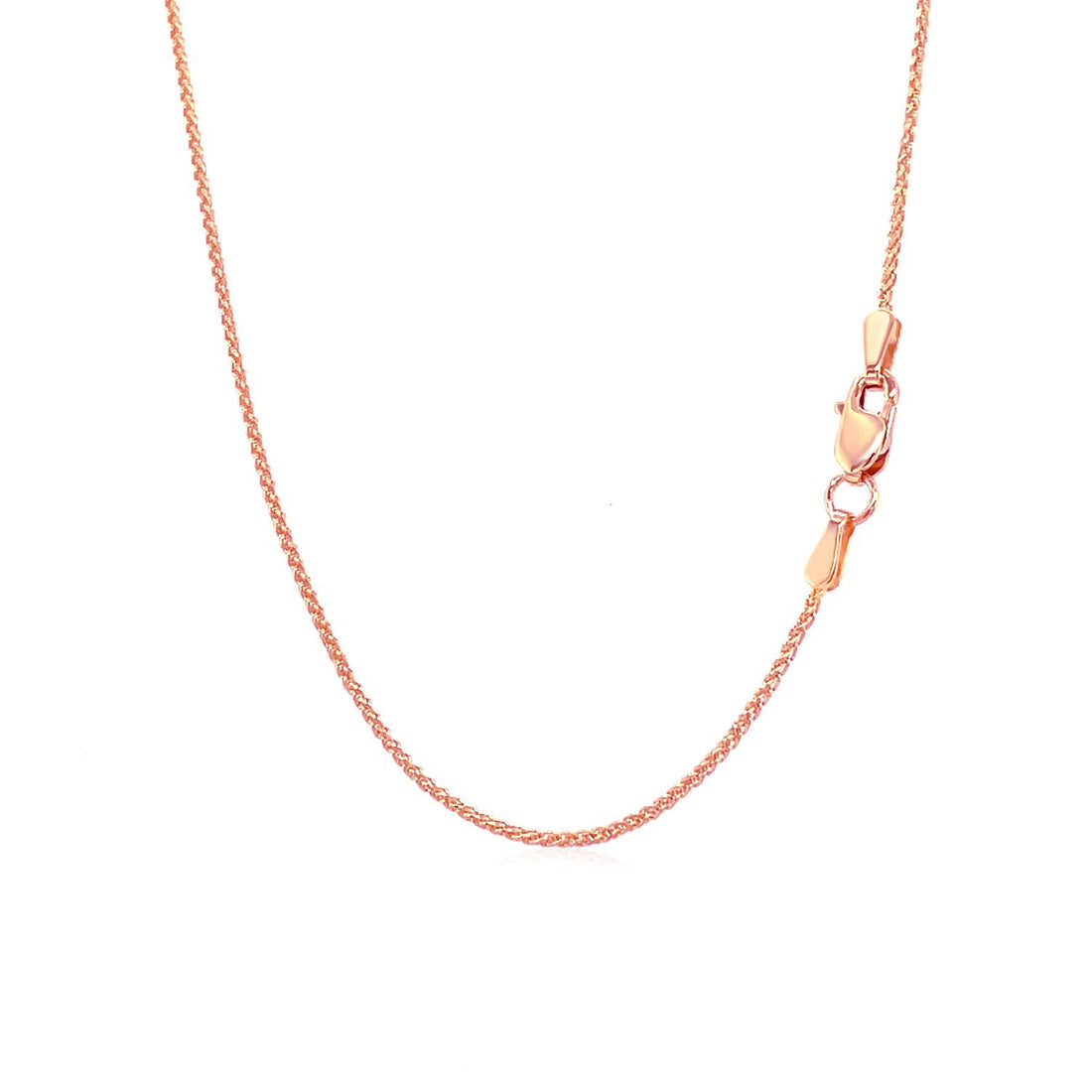 Cadena de espigas redondas de oro rosa de 14 k (1,00 mm)