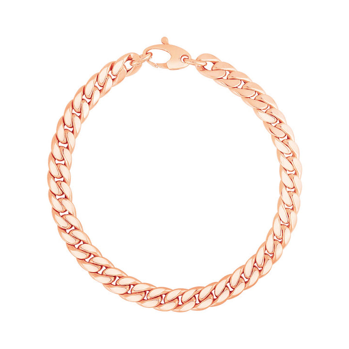 Pulsera de eslabones cubanos de oro rosa de 14 quilates (5,90 mm)