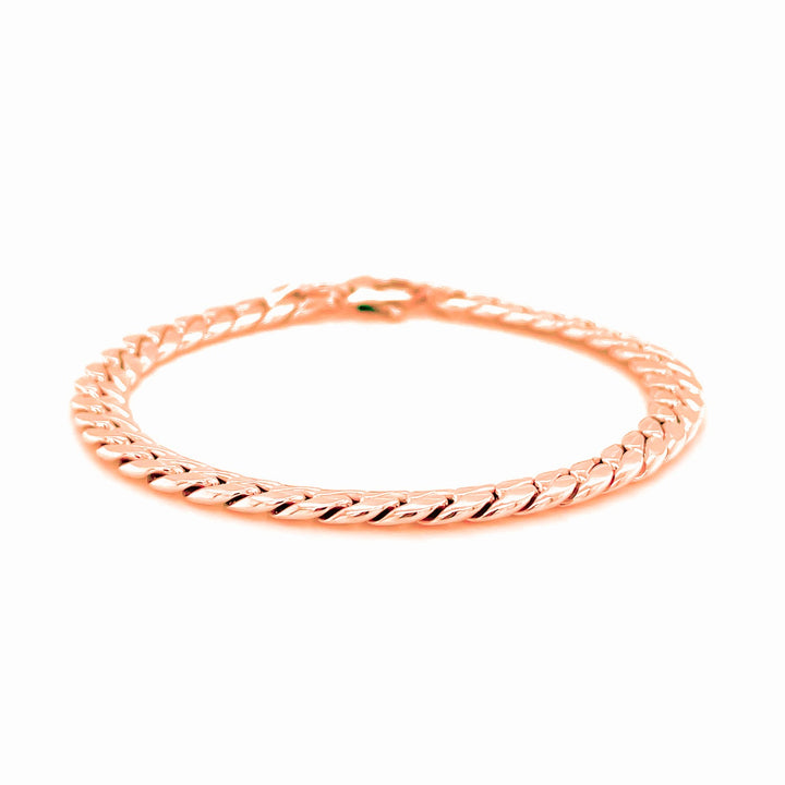 Pulsera de eslabones cubanos de oro rosa de 14 quilates (5,90 mm)