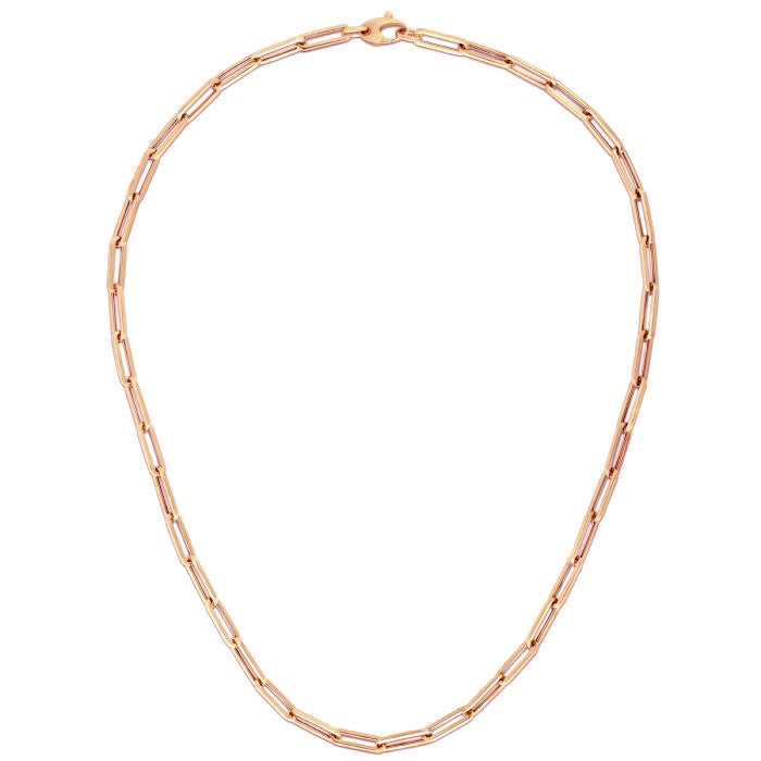 Cadena de clip de oro rosa de 14 quilates con diseño llamativo (4,2 mm)