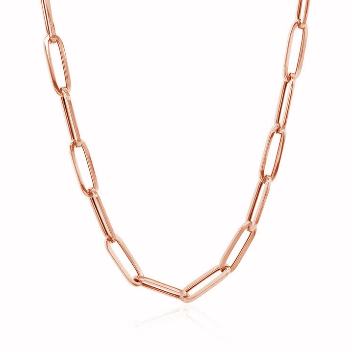 Cadena de clip de oro rosa de 14 quilates con diseño llamativo (4,2 mm)