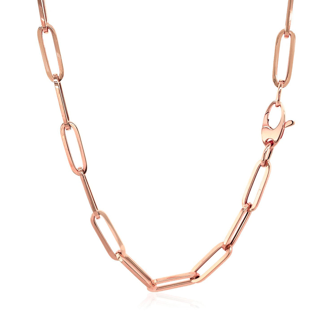 Cadena de clip de oro rosa de 14 quilates con diseño llamativo (4,20 mm)
