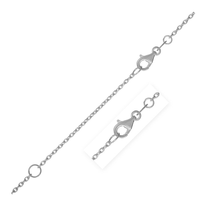 Cadena de cable extensible en oro blanco de 14 k (1,50 mm)
