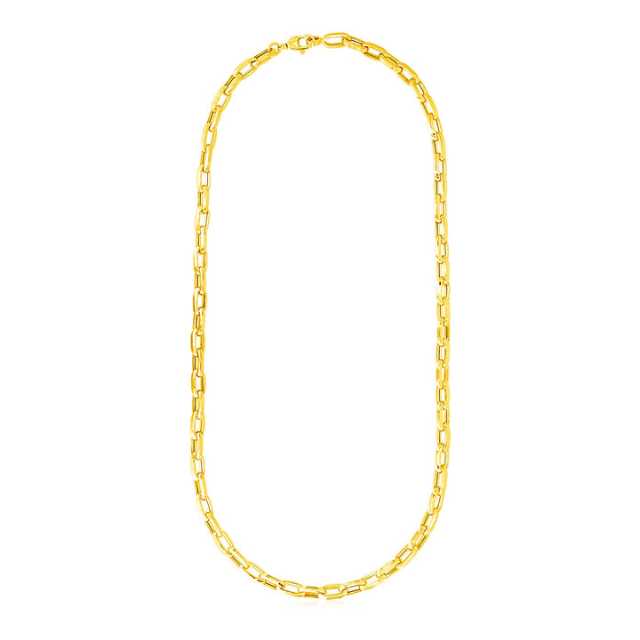 Collar de cadena con clip de papel para hombre en oro amarillo de 14 k