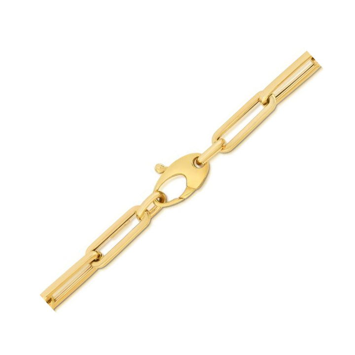 Pulsera de oro amarillo de 10 quilates con clip de papel (4,20 mm)