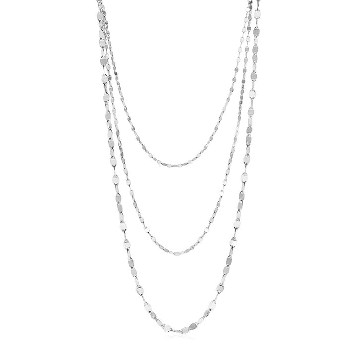 Collar de eslabones de tres hilos de Marina en plata de ley