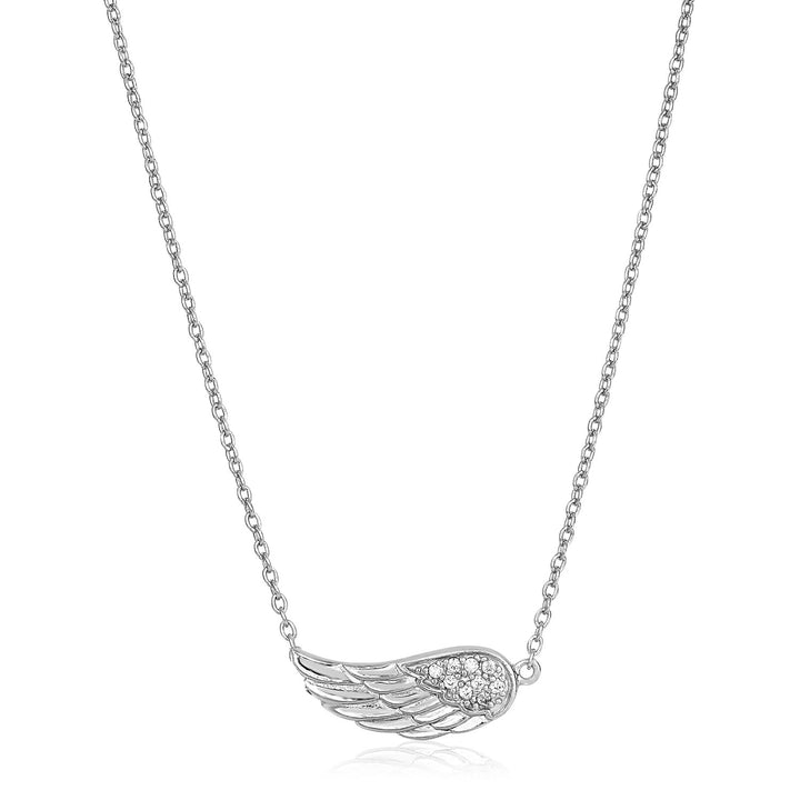 Collar de alas de ángel texturizadas en plata de ley