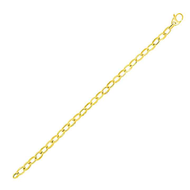 Pulsera estilo cadena tipo cable en oro amarillo de 14 k (6,35 mm)