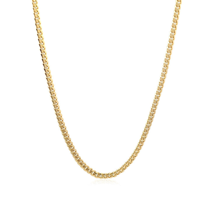 Cadena cubana Miami sólida clásica de oro amarillo de 10 k (3,20 mm)