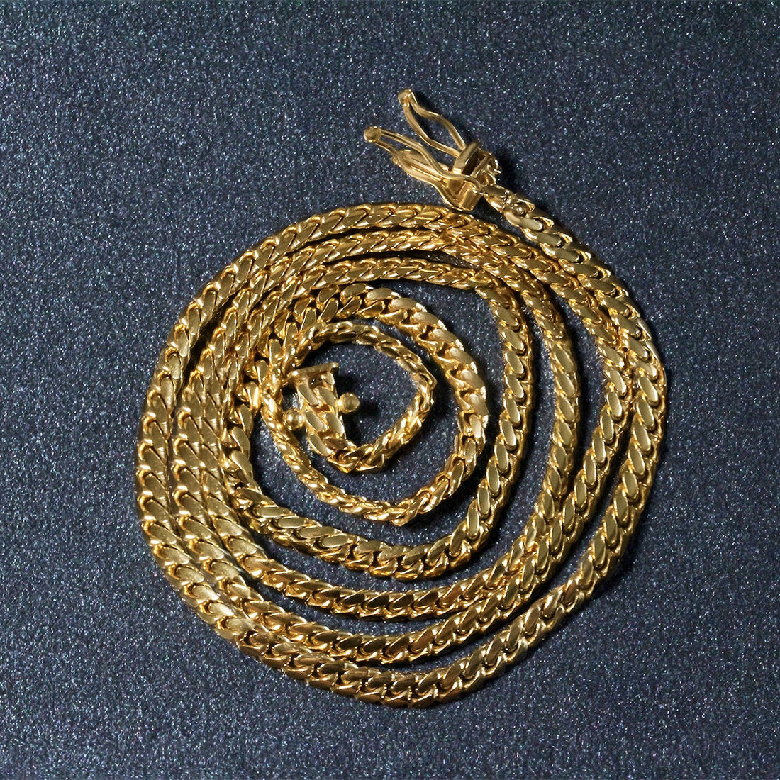Cadena cubana Miami sólida clásica de oro amarillo de 10 k (3,20 mm)
