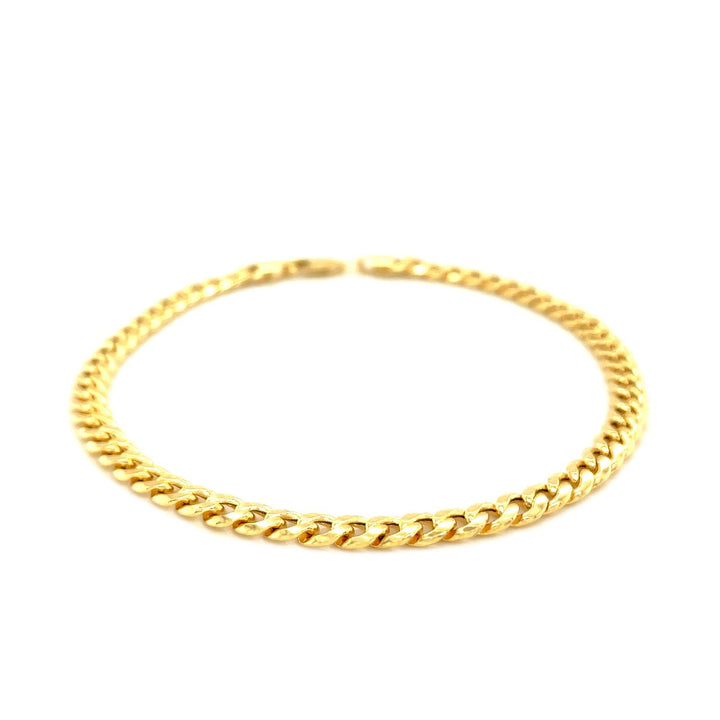 Pulsera cubana semisólida de oro amarillo de 10 k de Miami (4,50 mm)