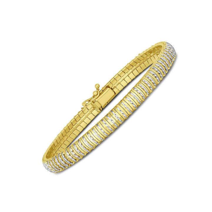 Pulsera flexible de diamantes en oro amarillo de 14 k (5,80 mm)