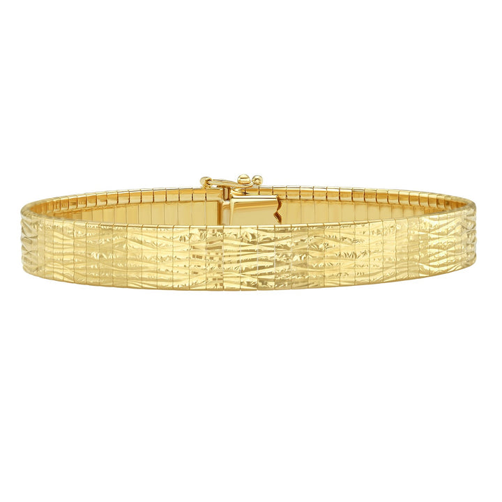 Pulsera Glaciar de oro amarillo de 14 k (8,10 mm)