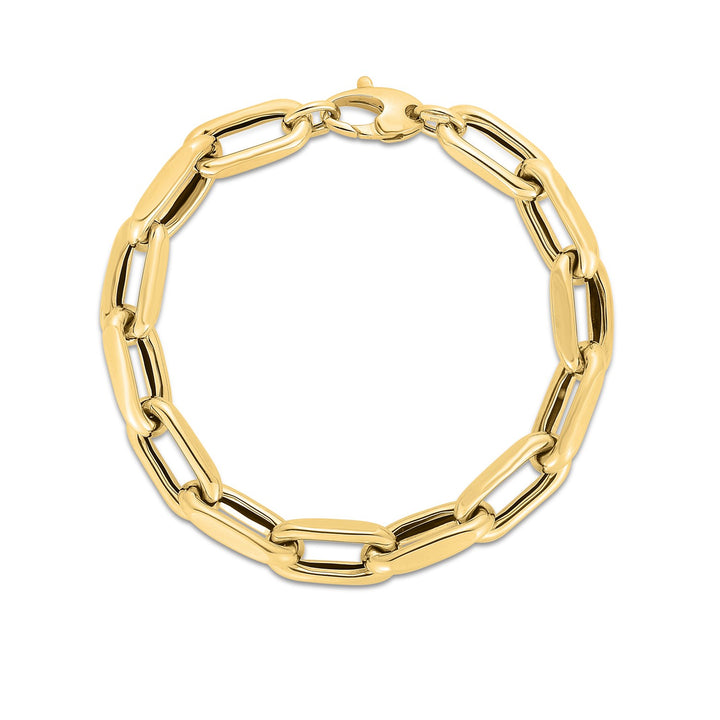 Pulsera de eslabones tipo cable franceses en oro amarillo de 14 k (9,00 mm)