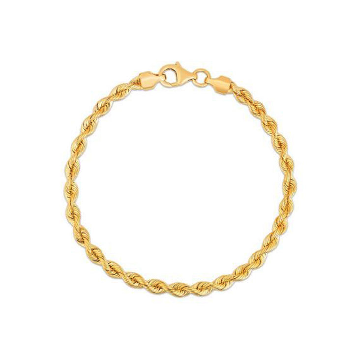Pulsera de cadena de seda en oro amarillo de 14 k (3,70 mm)