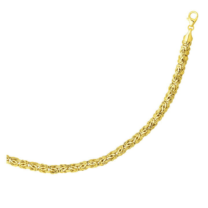 Pulsera brillante de eslabones bizantinos en oro amarillo de 14 k (6,00 mm)
