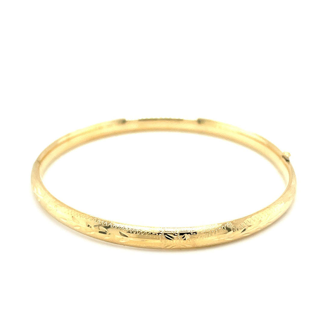 Brazalete florentino con diseño botánico en oro amarillo de 10 k (5,00 mm)