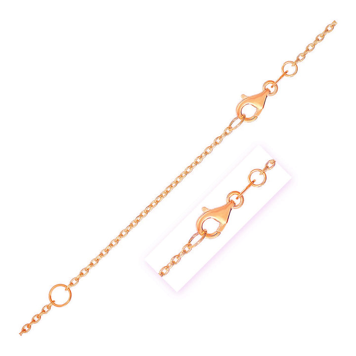 Cadena de cable extensible en oro rosa de 14 k (1,50 mm)