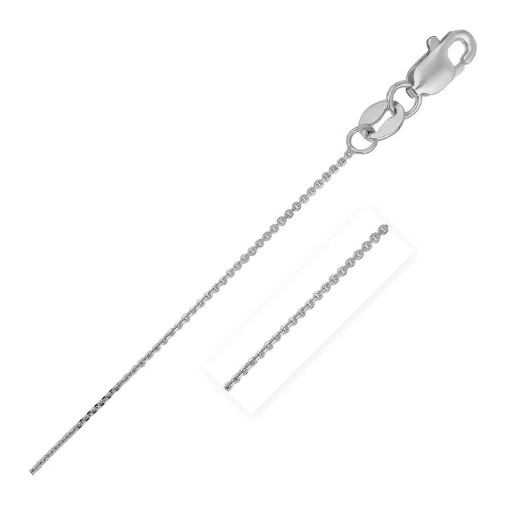 Cadena de eslabones tipo cable de oro blanco de 14 k (0,50 mm)