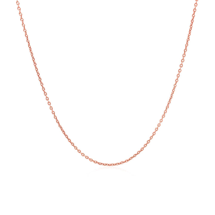 Cadena de eslabones tipo cable redondos de oro rosa de 14 k (1,1 mm)