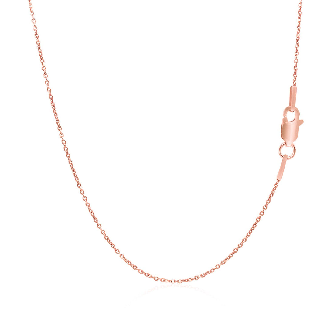 Cadena de eslabones tipo cable redondos de oro rosa de 14 k (1,1 mm)