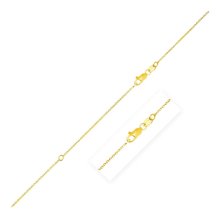 Cadena de cable extensible en oro amarillo de 10 k (0,87 mm)
