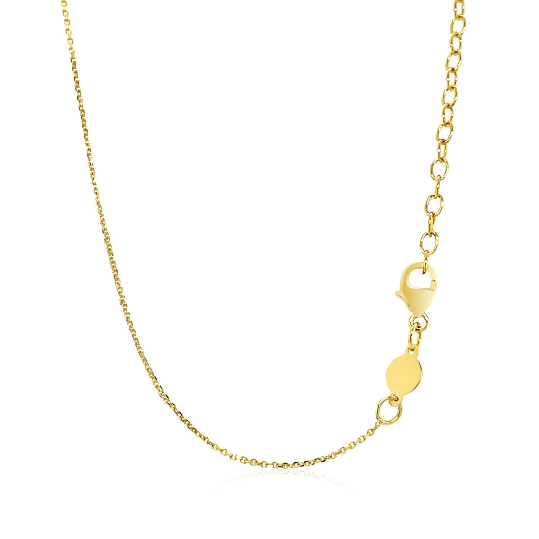 Collar de oro amarillo de 14 k con colgante de barra curva pulida