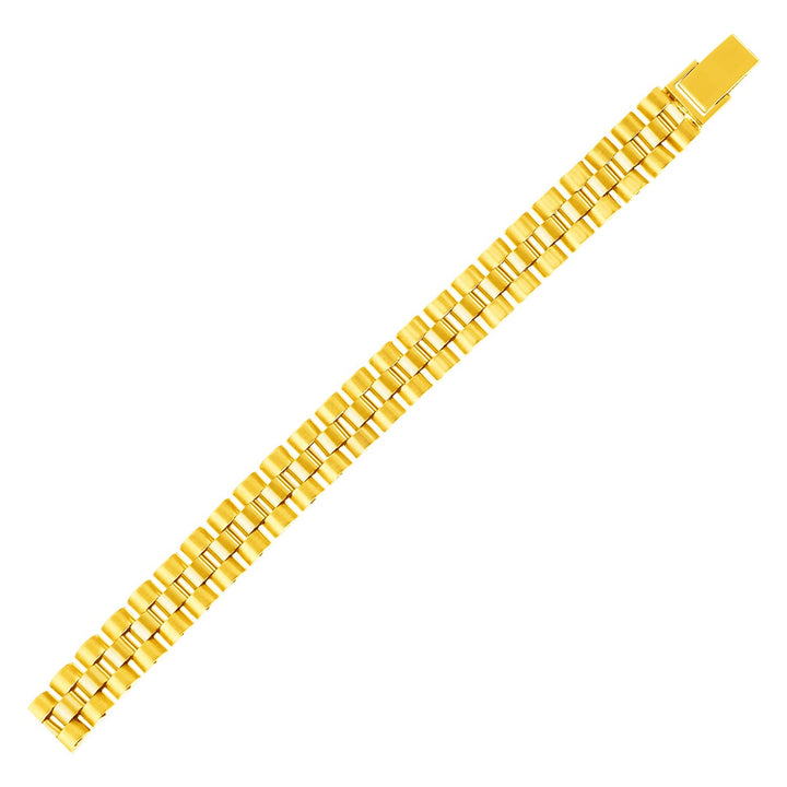 Pulsera de eslabones de pantera para hombre en oro amarillo de 14 k (9,30 mm)
