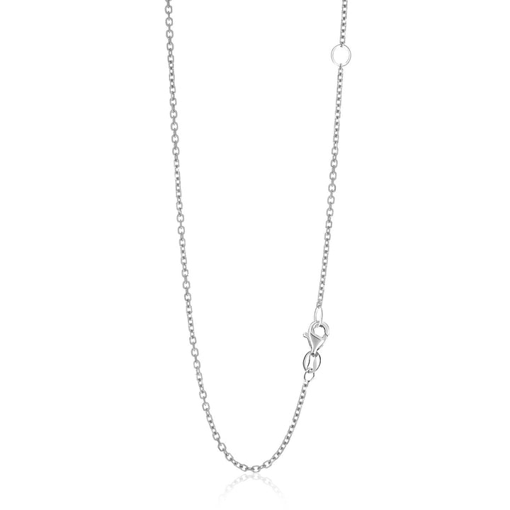 Cadena tipo cable ajustable de oro blanco de 14 k (1,50 mm)