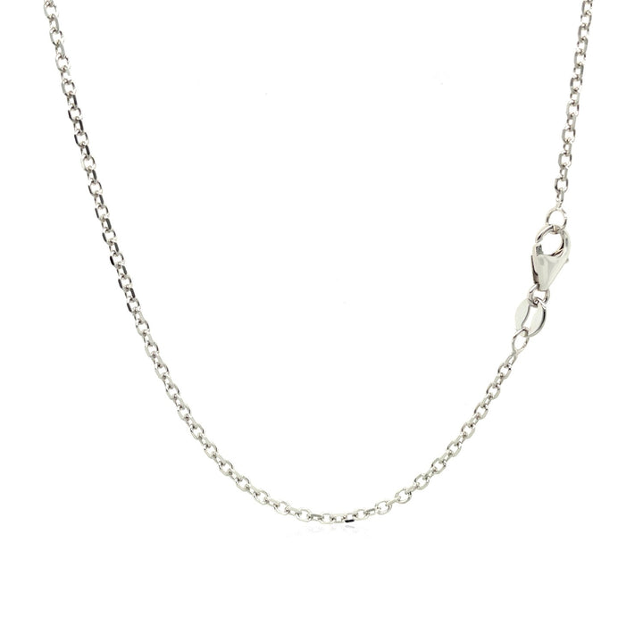 Cadena tipo cable ajustable de oro blanco de 14 k (1,50 mm)