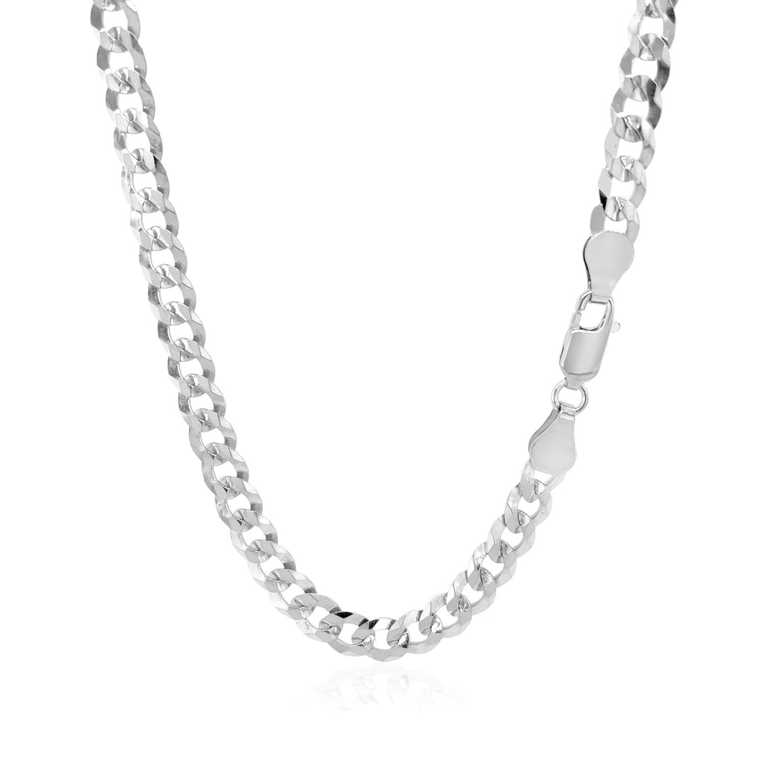 Cadena de plata de ley rodiada con cierre de mosquetón (5,50 mm)