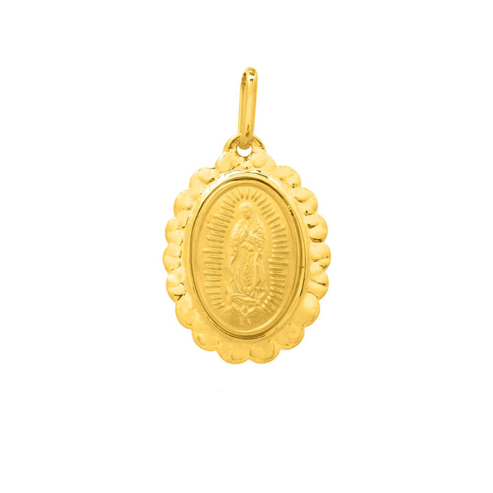 Colgante Religioso con Nuestra Señora de Guadalupe en Oro Amarillo de 14K